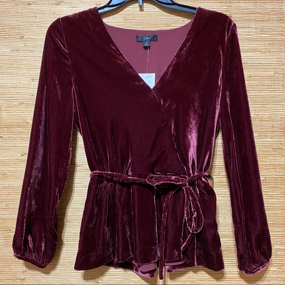 NWT J. Crew Velvet Blouse
